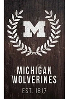 Michigan Wolverines Laurel Wreath Sign - Blue