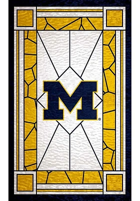 Michigan Wolverines Stained Glass Sign - Blue