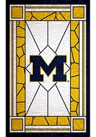 Michigan Wolverines Stained Glass Sign - Blue