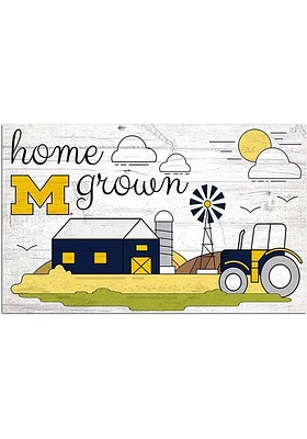 Michigan Wolverines Home Grown Sign - Blue