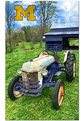 Michigan Wolverines Farmscape Sign - Blue