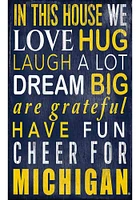 Michigan Wolverines In This House Sign - Blue