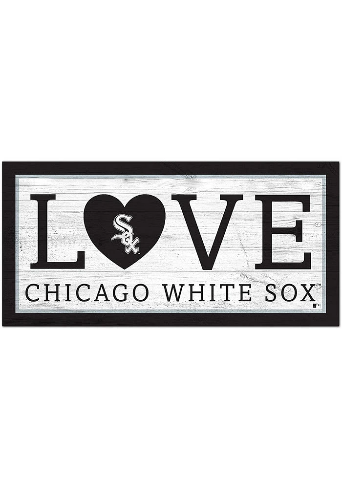 Chicago White Sox 6X12 Love Sign - Black