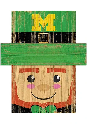 Michigan Wolverines Leprechaun Head Sign - Blue
