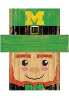 Michigan Wolverines Leprechaun Head Sign - Blue