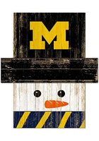 Michigan Wolverines Snowman Head Sign - Blue