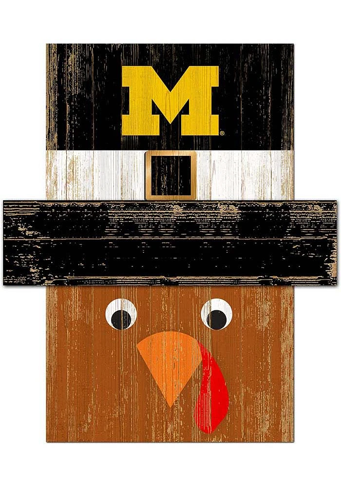 Michigan Wolverines Turkey Head Sign - Blue