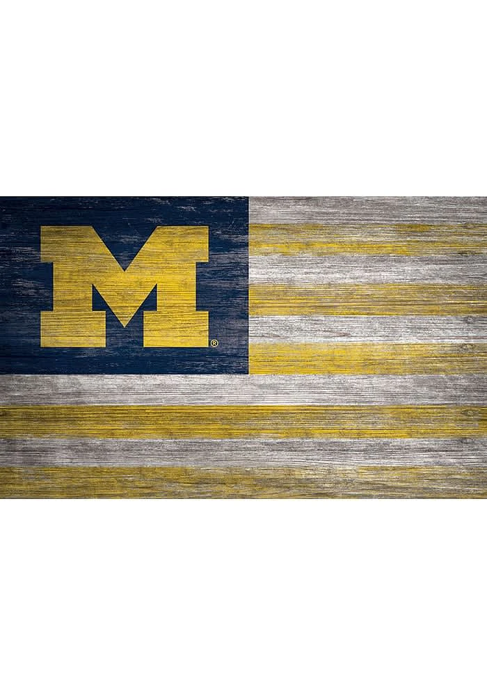 Michigan Wolverines Distressed Flag Picture Frame - Blue