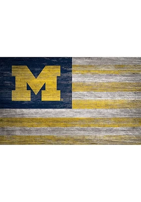 Michigan Wolverines Distressed Flag Picture Frame - Blue