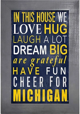 Michigan Wolverines In This House Picture Frame - Blue