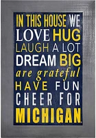 Michigan Wolverines In This House Picture Frame - Blue