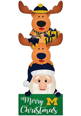 Michigan Wolverines 31 Inch Santa Stack Leaner Sign - Blue