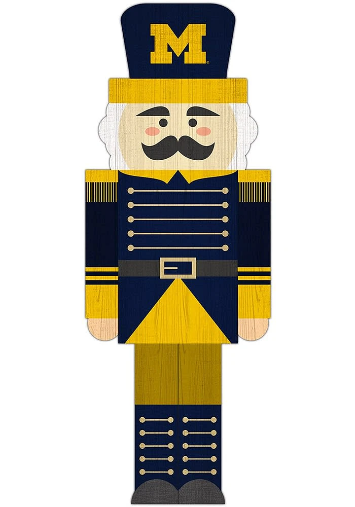 Michigan Wolverines 31 Inch Nutcracker Leaner Sign - Blue