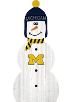 Michigan Wolverines Snowman Leaner Sign - Blue
