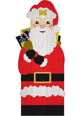 Michigan Wolverines 31 Inch Santa Leaner Sign - Blue