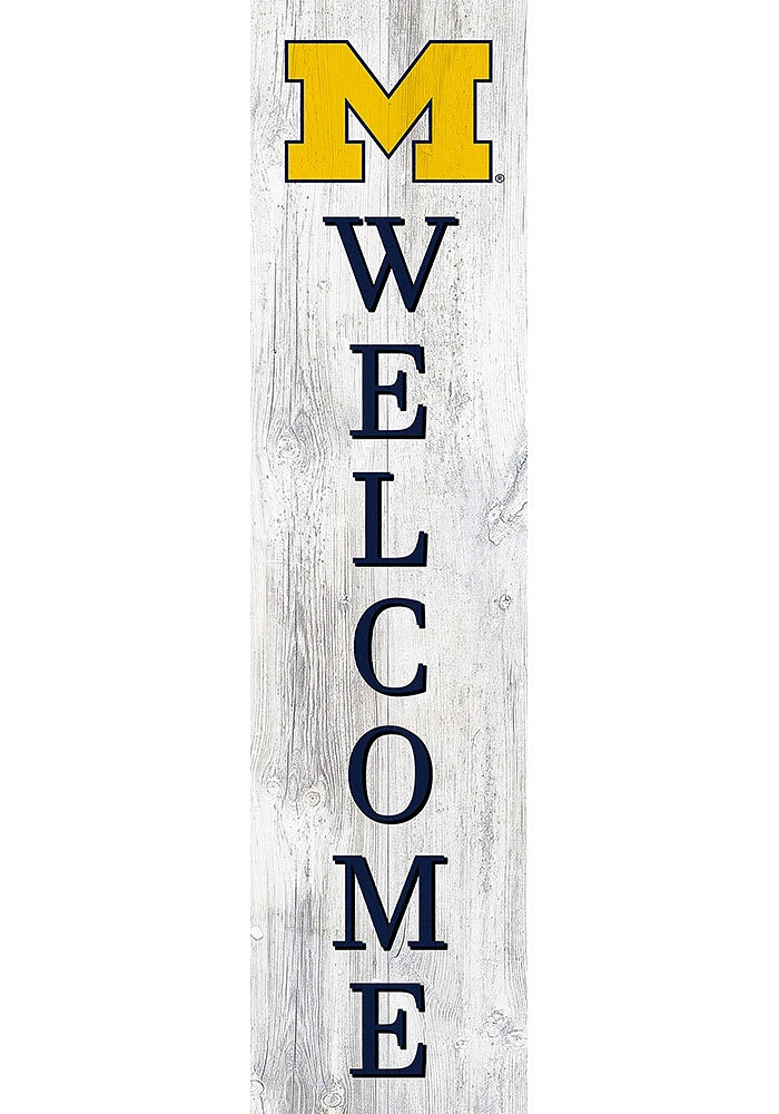 Michigan Wolverines 48 Inch Welcome Leaner Sign - Blue