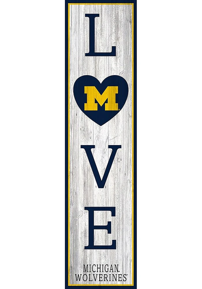 Michigan Wolverines 48 Inch Love Leaner Sign - Blue