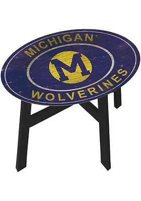 Michigan Wolverines Vintage Heritage Side Blue End Table