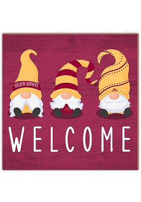Minnesota Golden Gophers Welcome Gnomes Sign - Maroon