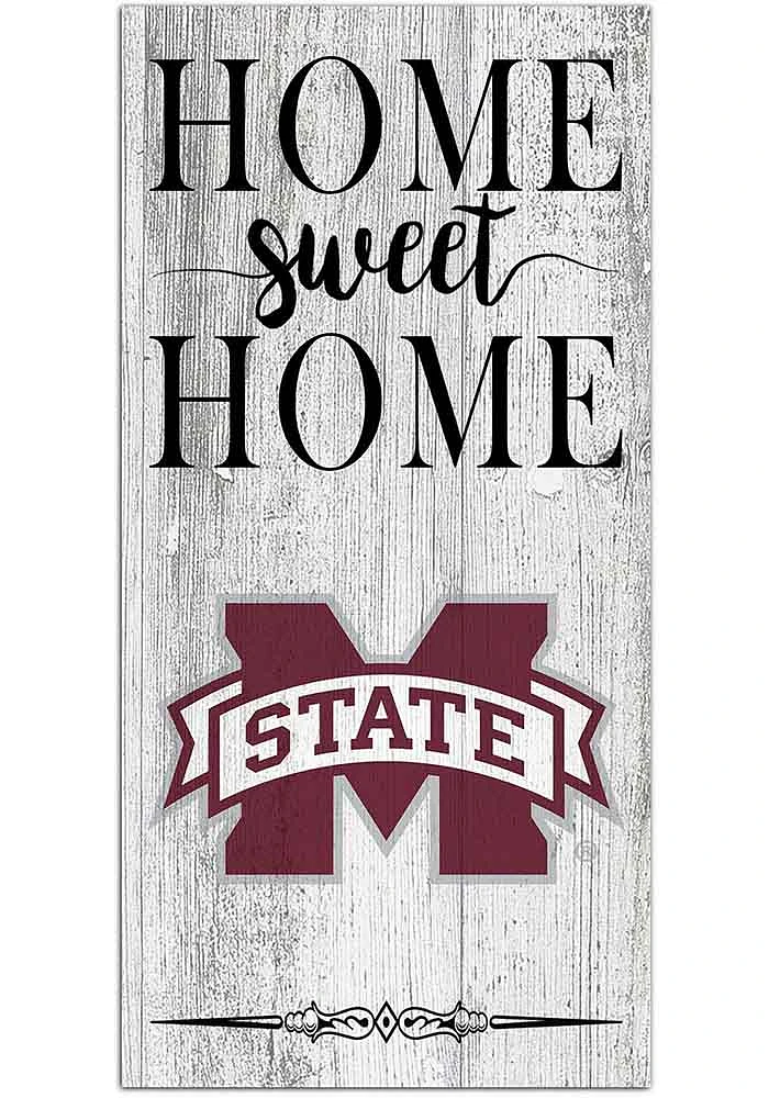 Mississippi State Bulldogs Home Sweet Home Whitewashed Sign - Maroon