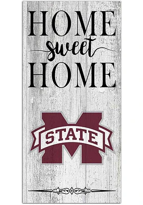 Mississippi State Bulldogs Home Sweet Home Whitewashed Sign - Maroon