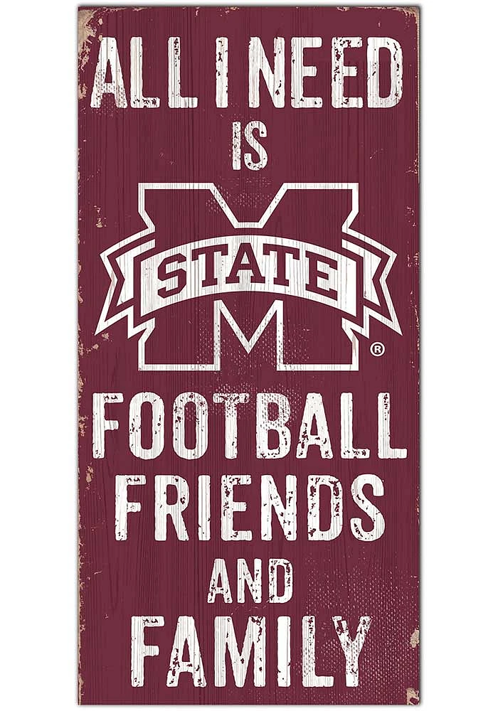 Mississippi State Bulldogs Football Friends and Family Sign - Maroon