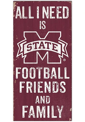 Mississippi State Bulldogs Football Friends and Family Sign - Maroon