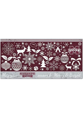 Mississippi State Bulldogs Merry and Bright Sign - Maroon