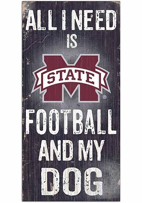 Mississippi State Bulldogs Football and My Dog Sign - Maroon