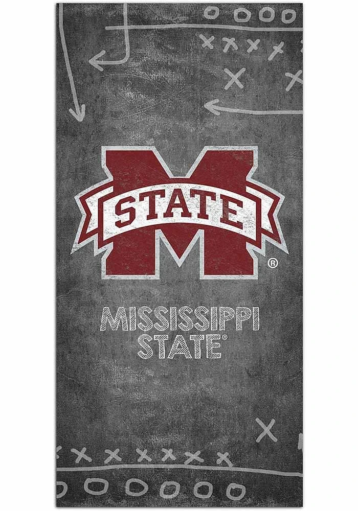Mississippi State Bulldogs Chalk Playbook Sign - Maroon