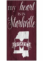 Mississippi State Bulldogs My Heart State Sign - Maroon