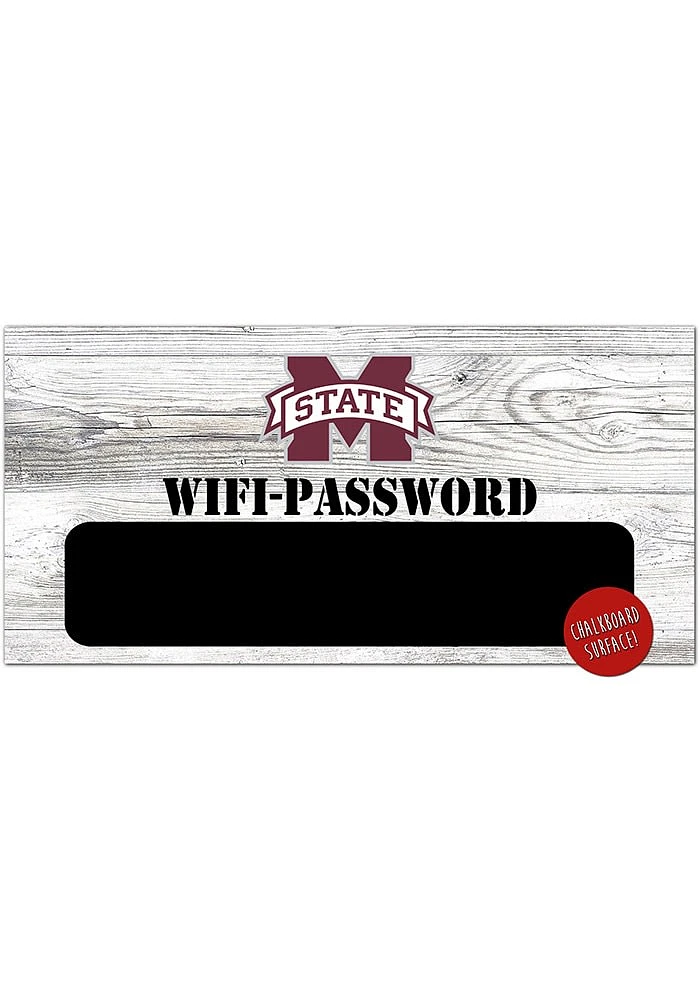 Mississippi State Bulldogs Wifi Password 6x12 Sign - Maroon