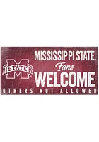 Mississippi State Bulldogs Fans Welcome 6x12 Sign - Maroon