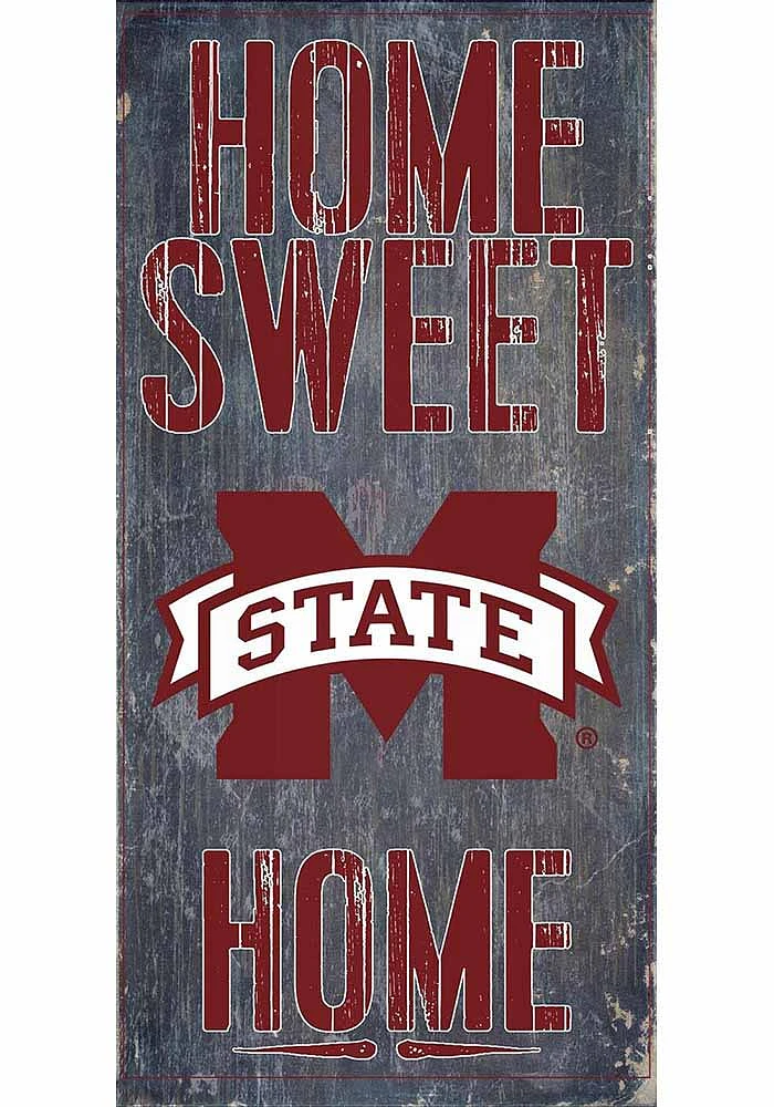 Mississippi State Bulldogs Home Sweet Home Sign - Maroon