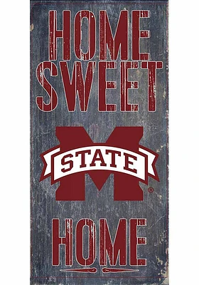 Mississippi State Bulldogs Home Sweet Home Sign - Maroon