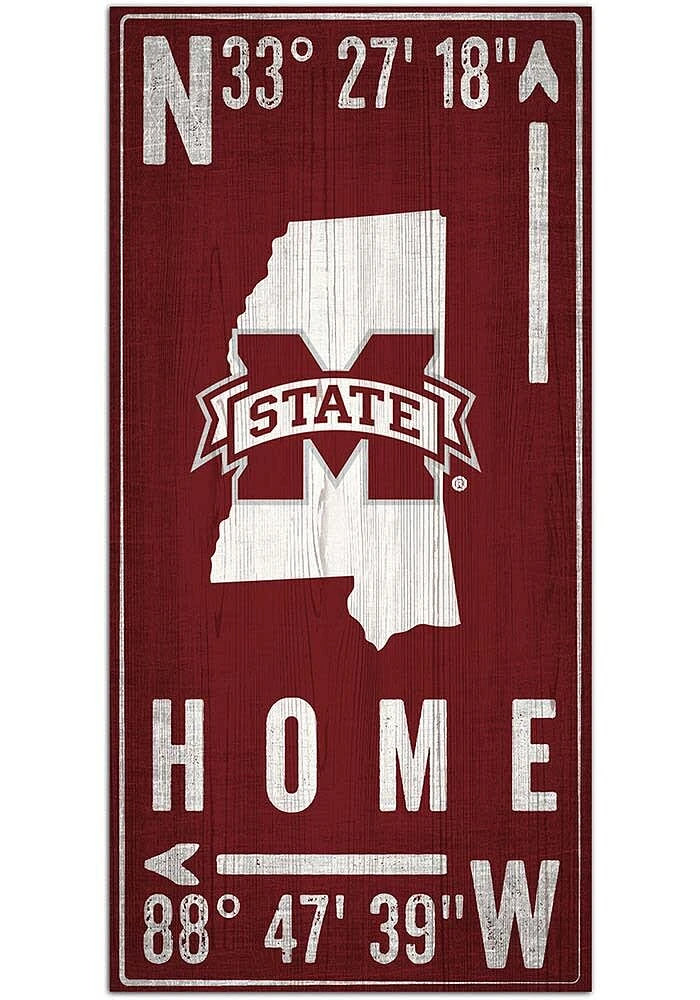 Mississippi State Bulldogs Coordinate Sign - Maroon