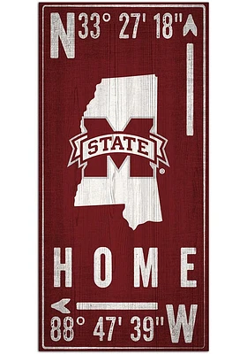Mississippi State Bulldogs Coordinate Sign - Maroon