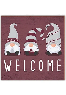 Mississippi State Bulldogs Welcome Gnomes Sign - Maroon