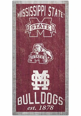 Mississippi State Bulldogs Heritage 6x12 Sign - Maroon