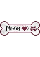 Mississippi State Bulldogs Dog Bone 6x12 Sign - Maroon