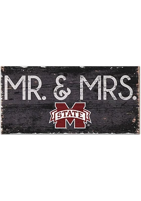 Mississippi State Bulldogs Mr and Mrs Sign - Maroon