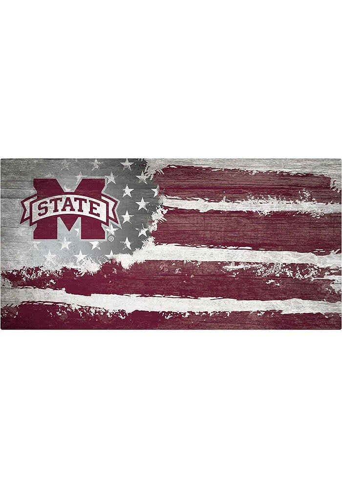 Mississippi State Bulldogs Flag 6x12 Sign - Maroon