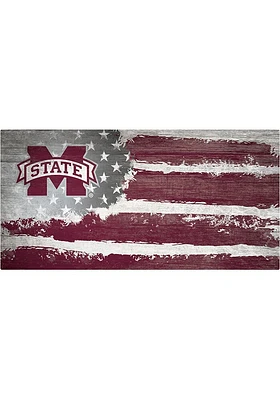 Mississippi State Bulldogs Flag 6x12 Sign - Maroon