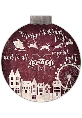 Mississippi State Bulldogs Christmas Village Sign - Maroon