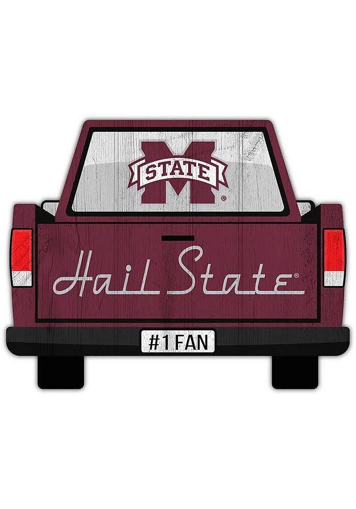 Mississippi State Bulldogs Truck Back Cutout Sign - Maroon