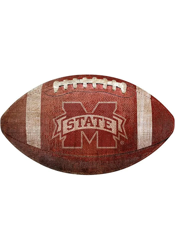 Mississippi State Bulldogs Baseball Shaped Sign - Maroon
