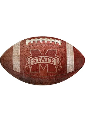 Mississippi State Bulldogs Baseball Shaped Sign - Maroon