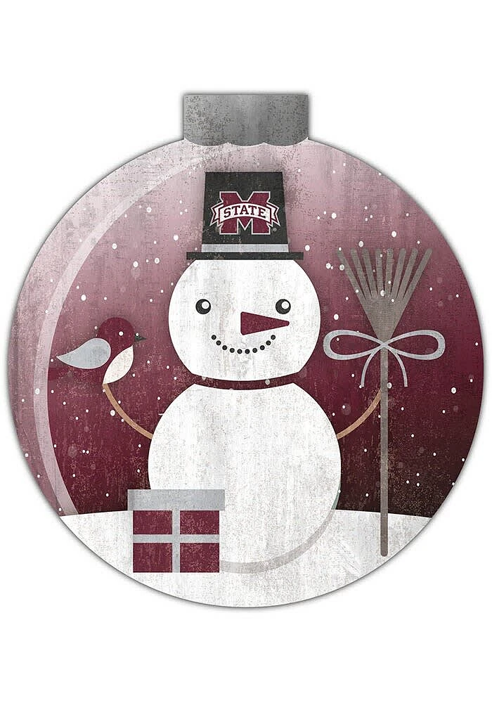 Mississippi State Bulldogs Snowglobe 12 Inch Sign - Maroon