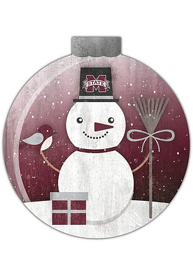 Mississippi State Bulldogs Snowglobe 12 Inch Sign - Maroon