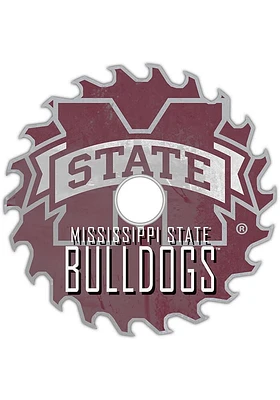 Mississippi State Bulldogs Rust Circular Saw Sign - Maroon